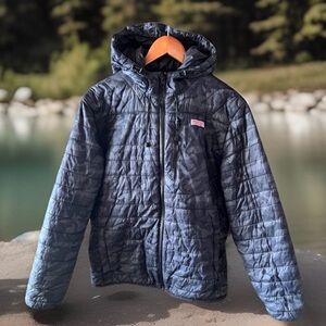 Vineyard Vines Performance Camo Puffer Jacket Mens size Medium M black/gray